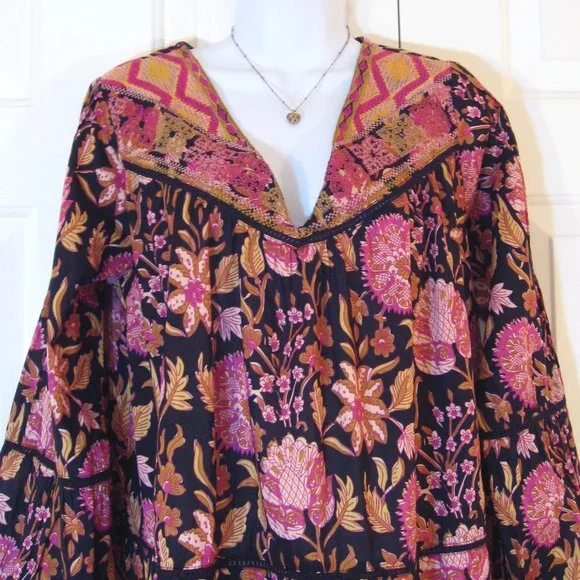 Rachel Zoe | Embroidered Floral Printed Blouse Top - Picture 3 of 11